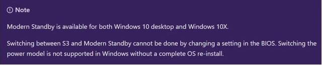 Windows 10X Modern Standby Feature