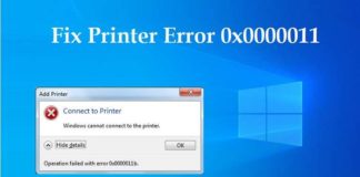 Fix Printer Error 0x0000011b