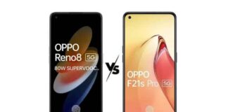 Compare Oppo F21s Pro 5G vs Oppo Reno 8
